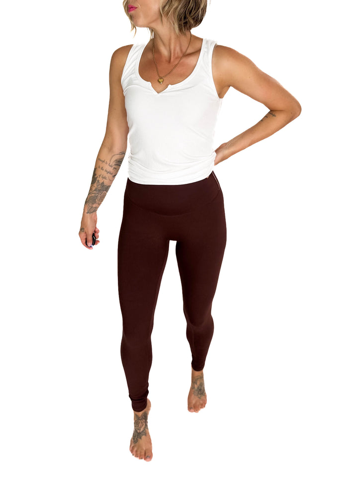Brindle High Waist Legging- CHESTNUT