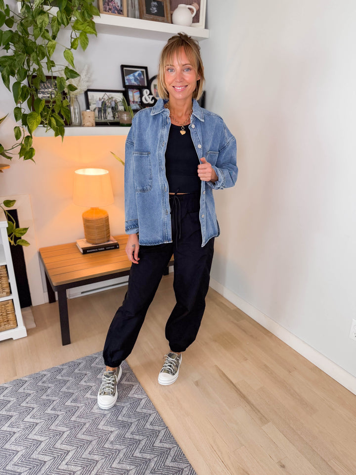 Sloane Denim Shacket- WASHED DENIM-FINAL SALE