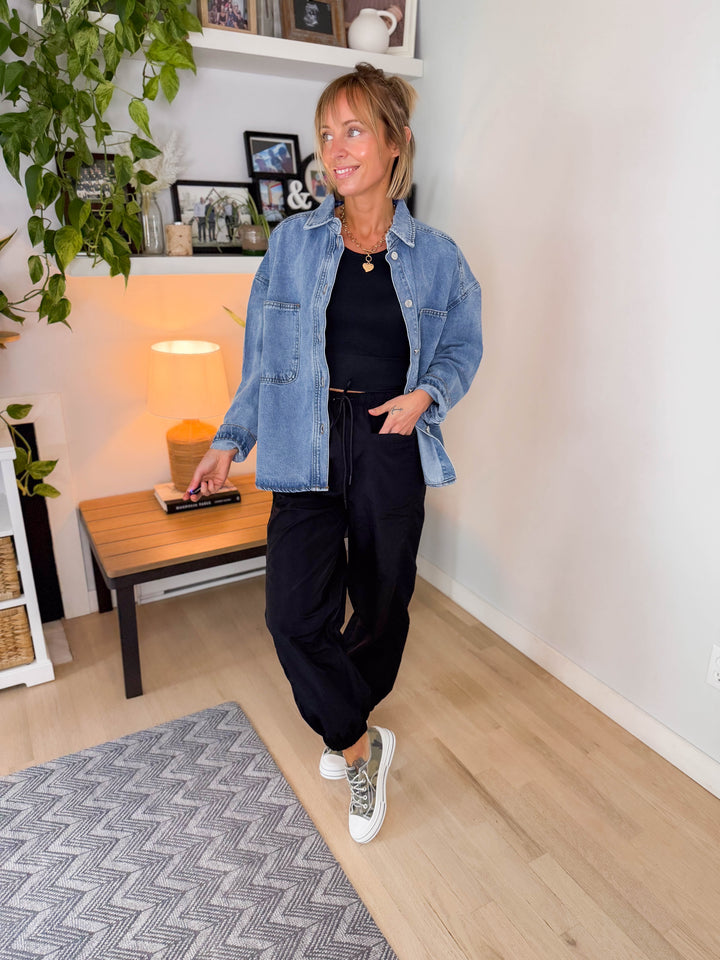 Sloane Denim Shacket- WASHED DENIM-FINAL SALE