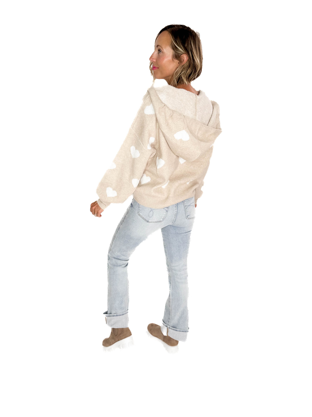 Loved One Heart Sweater- KHAKI