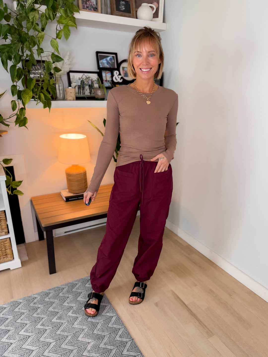 Mono B Linley Micro Ribbed Long Sleeve- SILKEN TAUPE