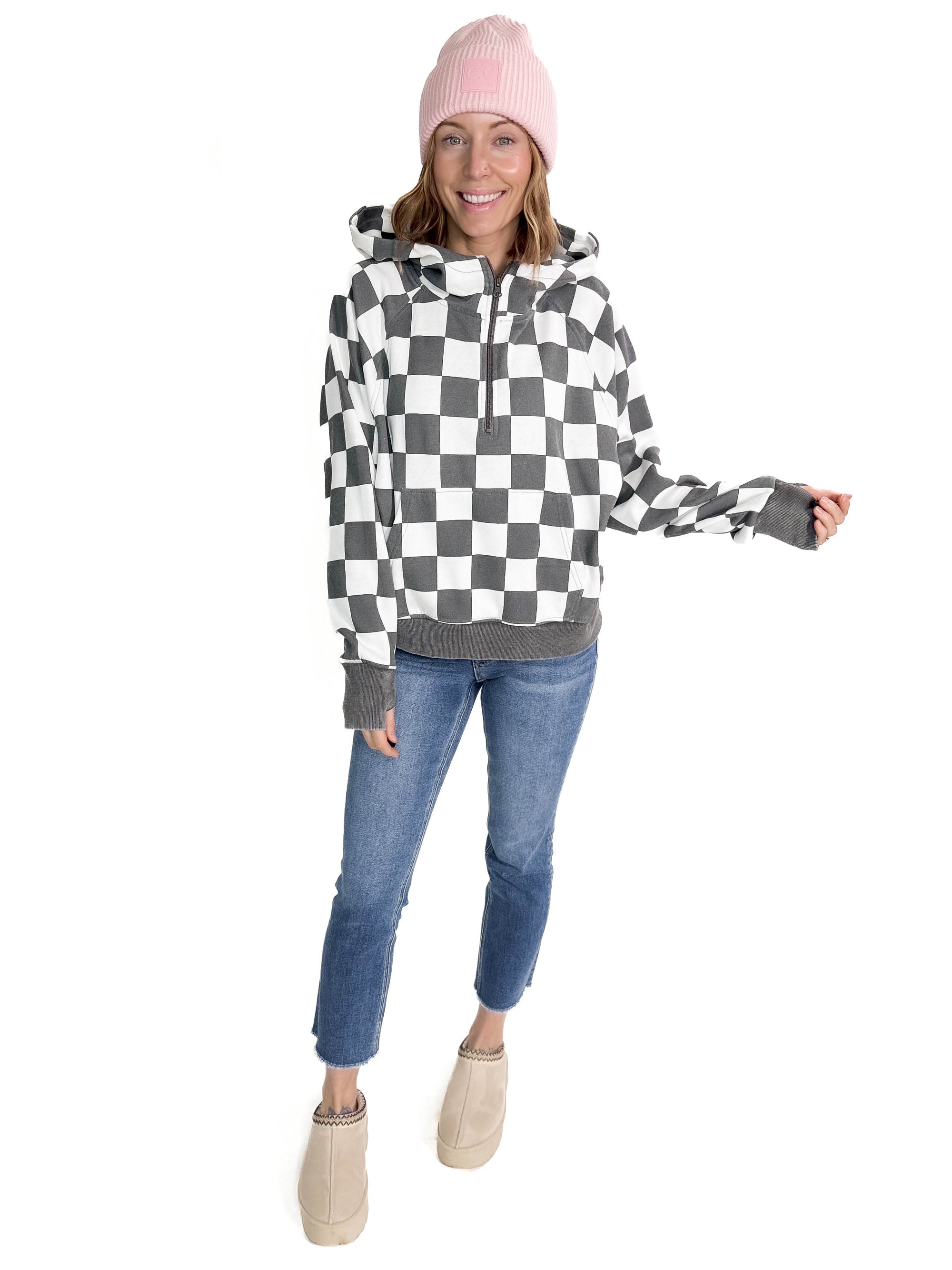 Checkmate Easy Does It Pullover- CHARCOAL