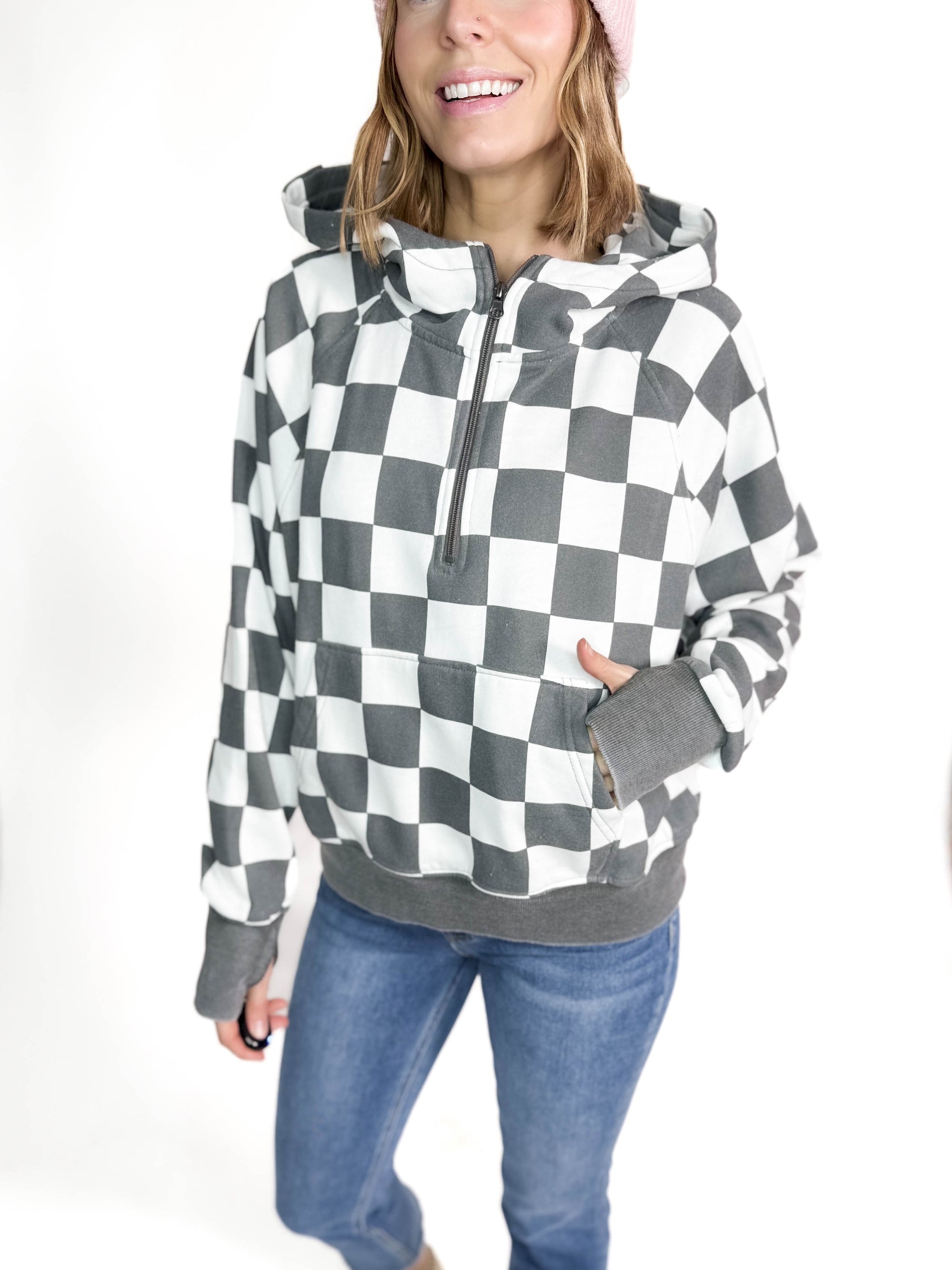 Checkmate Easy Does It Pullover- CHARCOAL