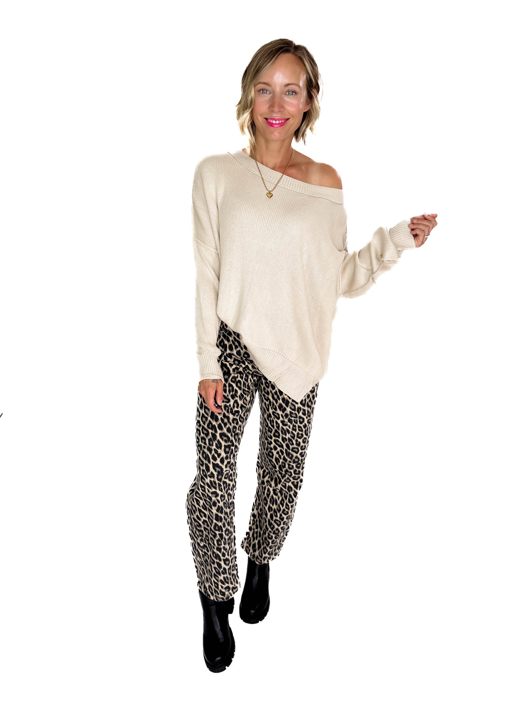 Ever Oversized Cotton Exposed Seam Sweater- BEIGE