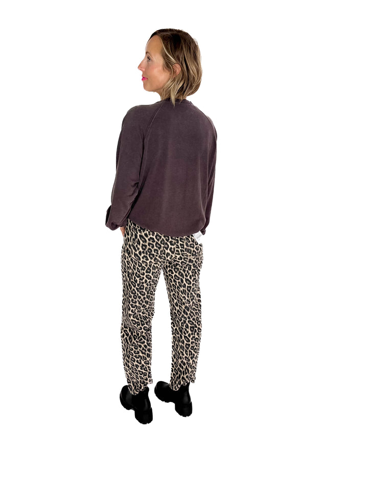 Aria Washed Pullover- DARK BROWN
