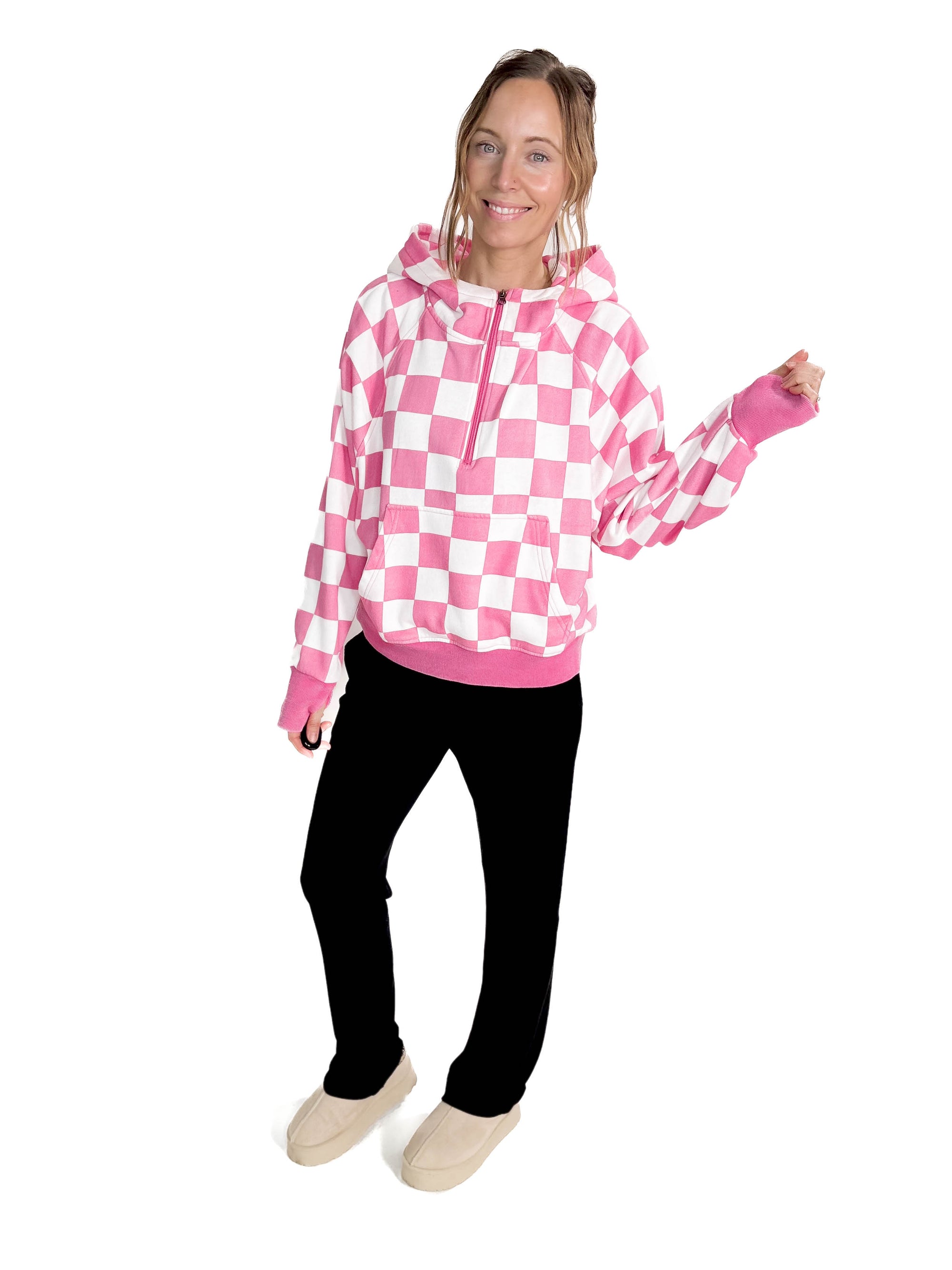 Checkmate Easy Does It Pullover- PINK