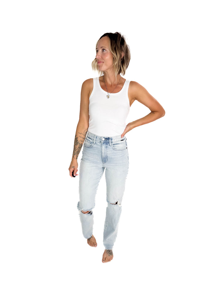 CELLO Kamron Super High Rise Dad Jean- LIGHT WASH-FINAL SALE