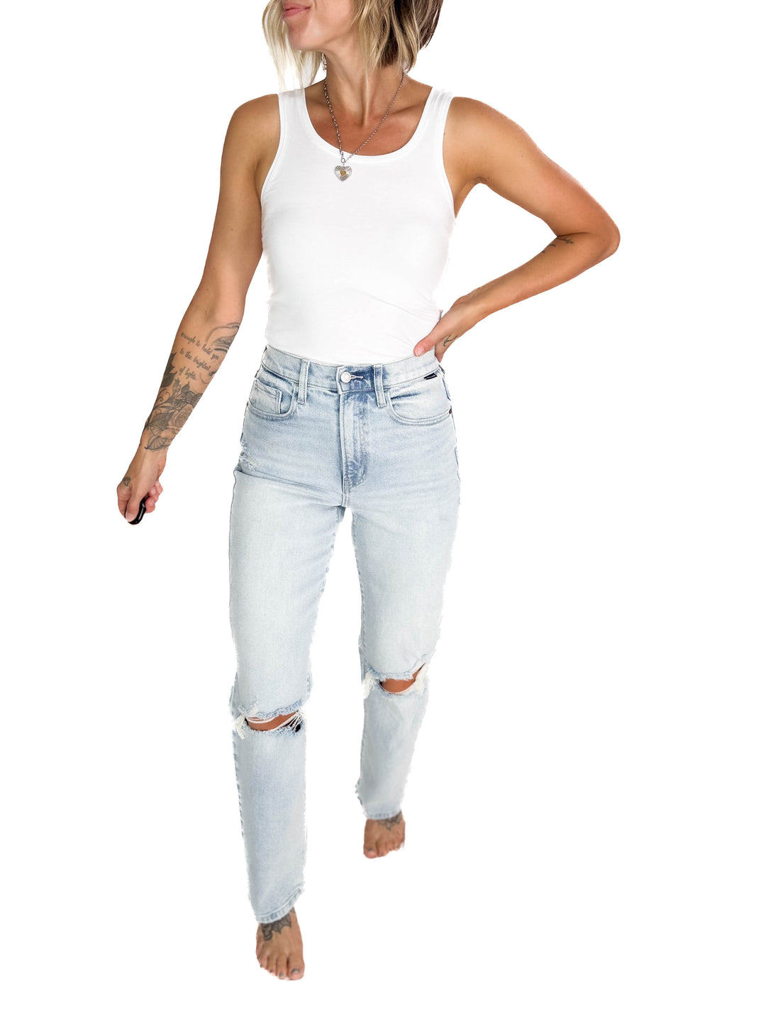 CELLO Kamron Super High Rise Dad Jean- LIGHT WASH-FINAL SALE