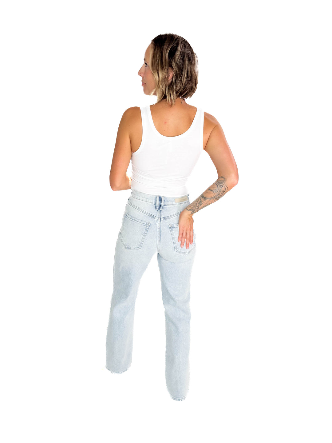 CELLO Kamron Super High Rise Dad Jean- LIGHT WASH-FINAL SALE