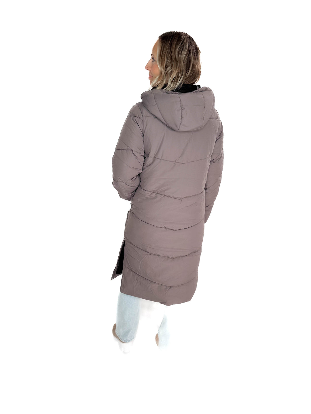 ONLY Maggi Long Puffer- PLUM GREY