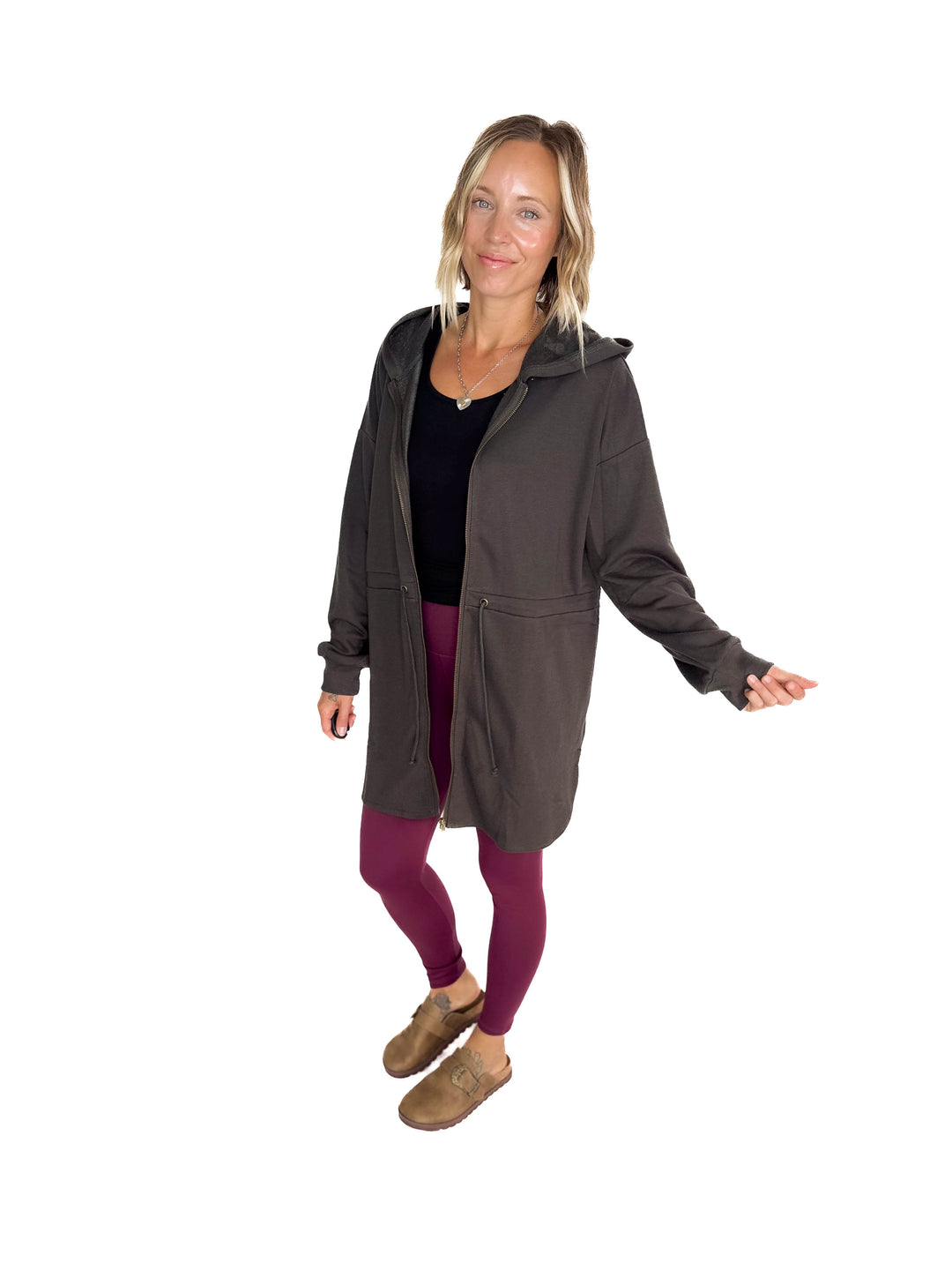 Jamee Hoodie Jacket- CHARCOAL
