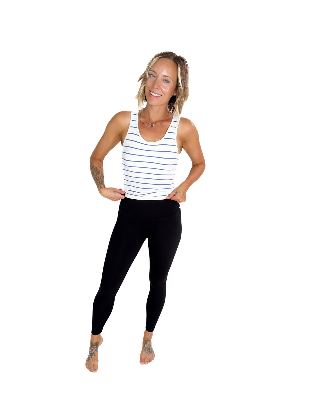 MONO B Kalista Tank Top- WHITE/NAVY
