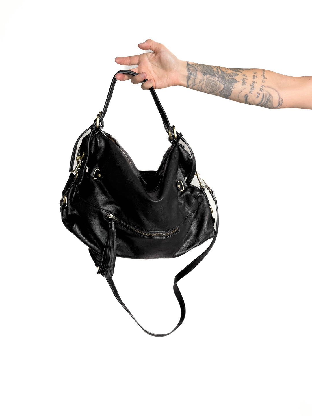 Jamila Rustic Tote Bag- BLACK