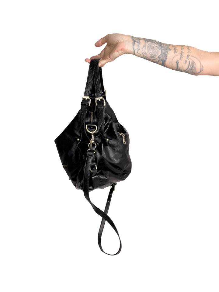 Jamila Rustic Tote Bag- BLACK