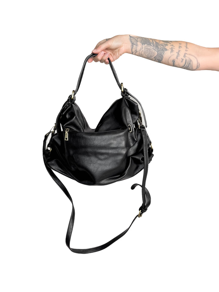 Jamila Rustic Tote Bag- BLACK