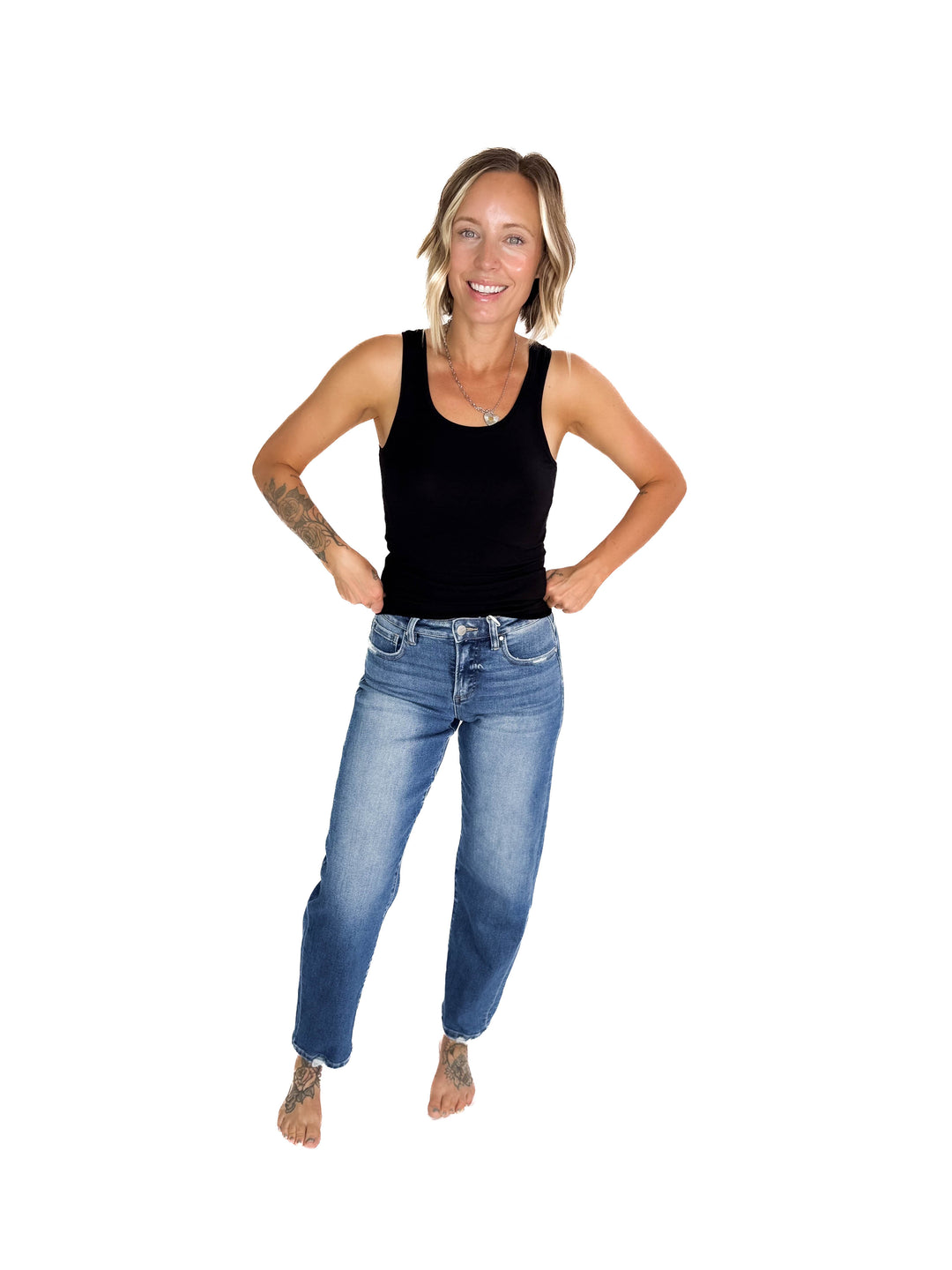 RISEN Fraser Slim Barrel Jean- MEDIUM-FINAL SALE