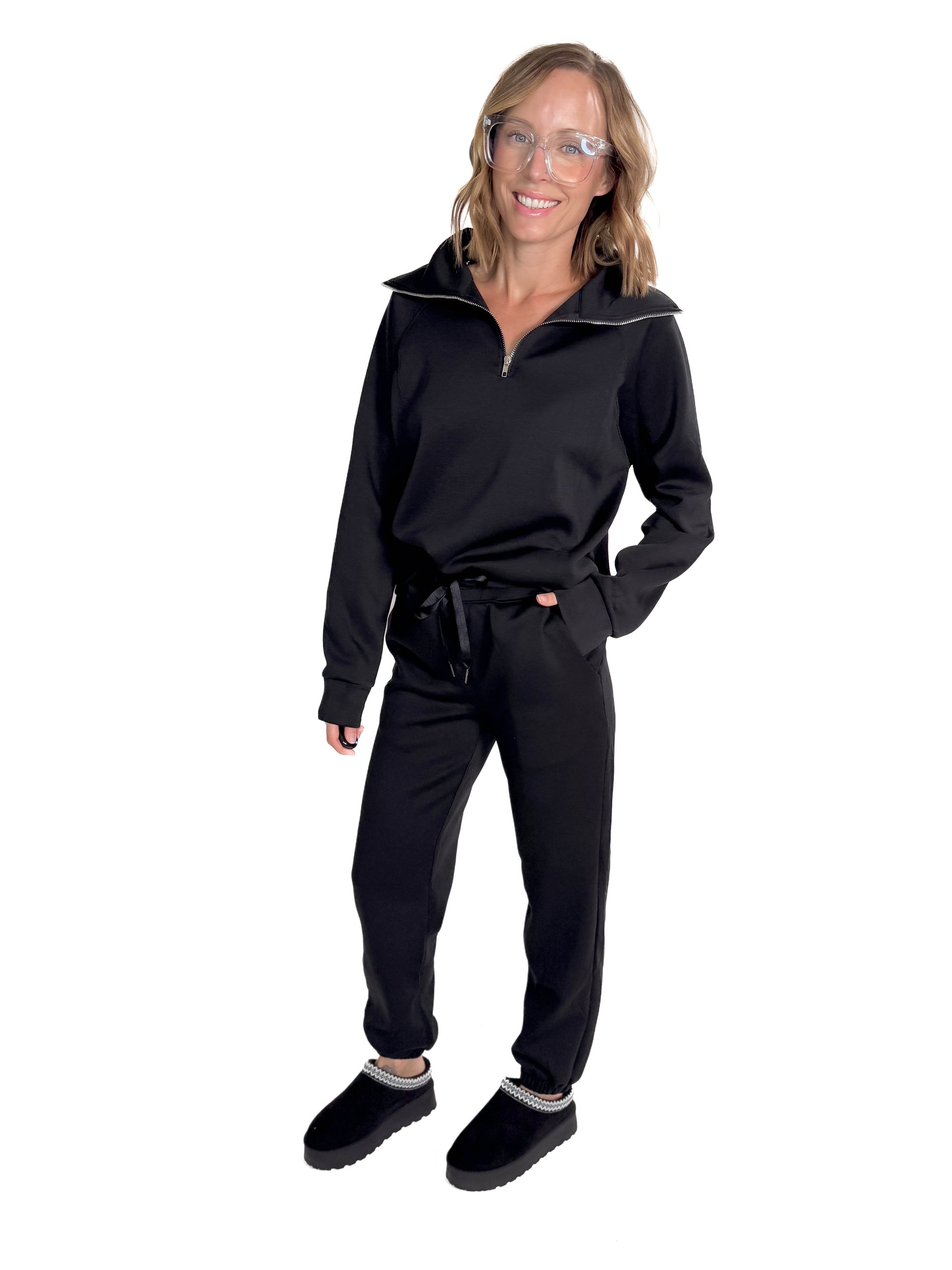 Scarlett Scuba Jogger Set- BLACK