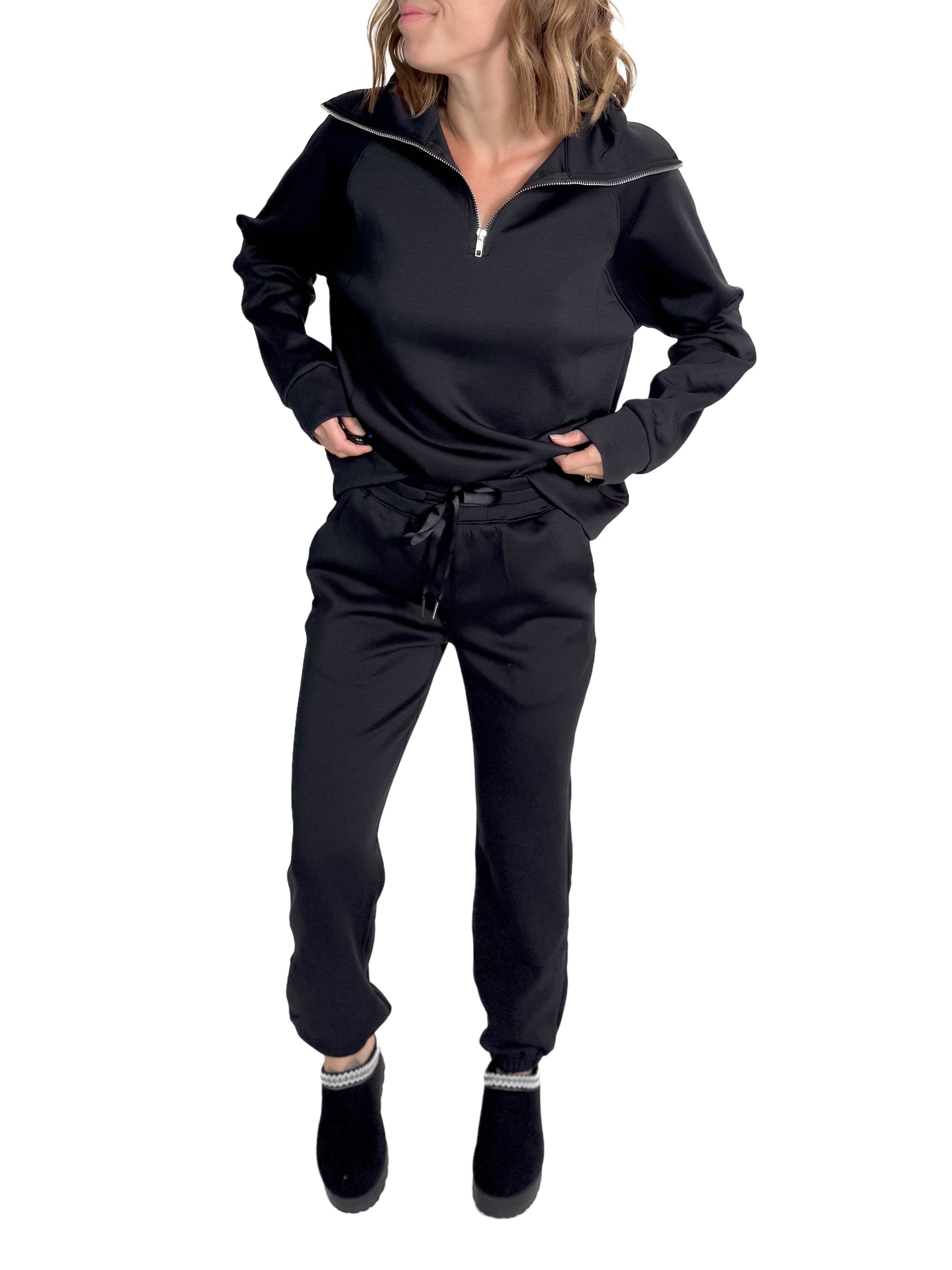 Scarlett Scuba Jogger Set- BLACK