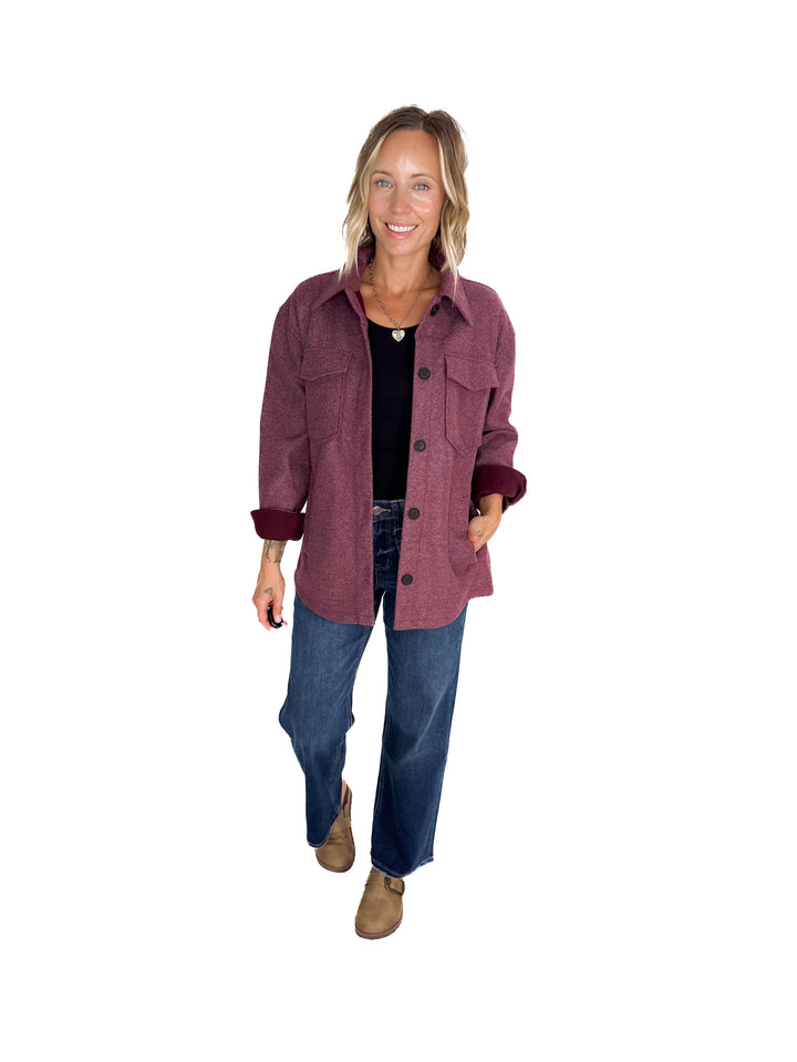 Rainier Classic Shacket- BURGUNDY