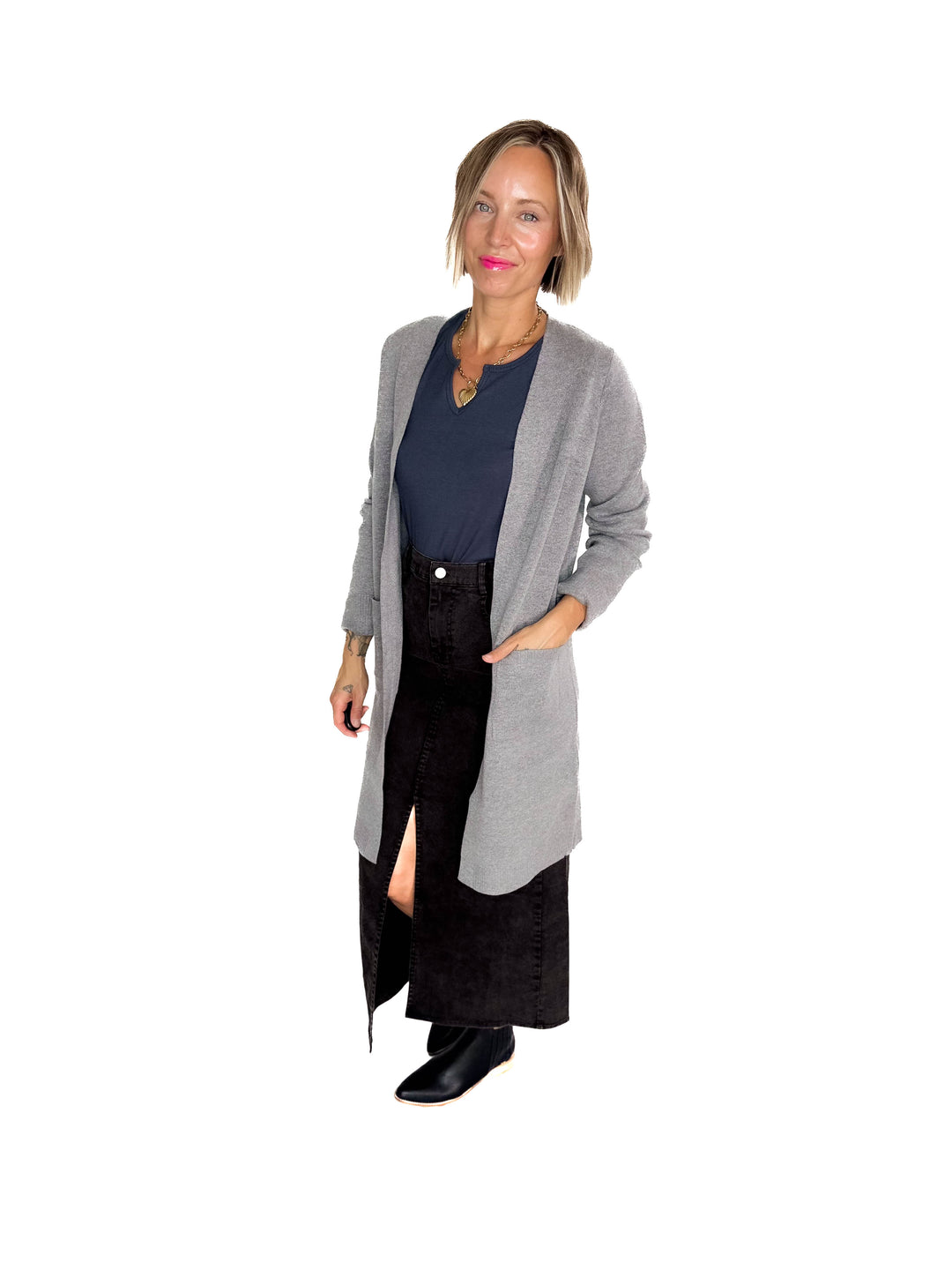 VERO MODA Saba Pocket Cardigan- GREY MELANGE