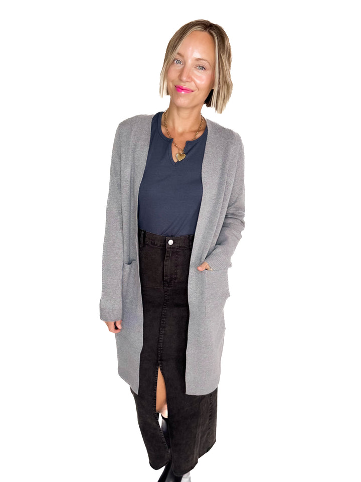 VERO MODA Saba Pocket Cardigan- GREY MELANGE