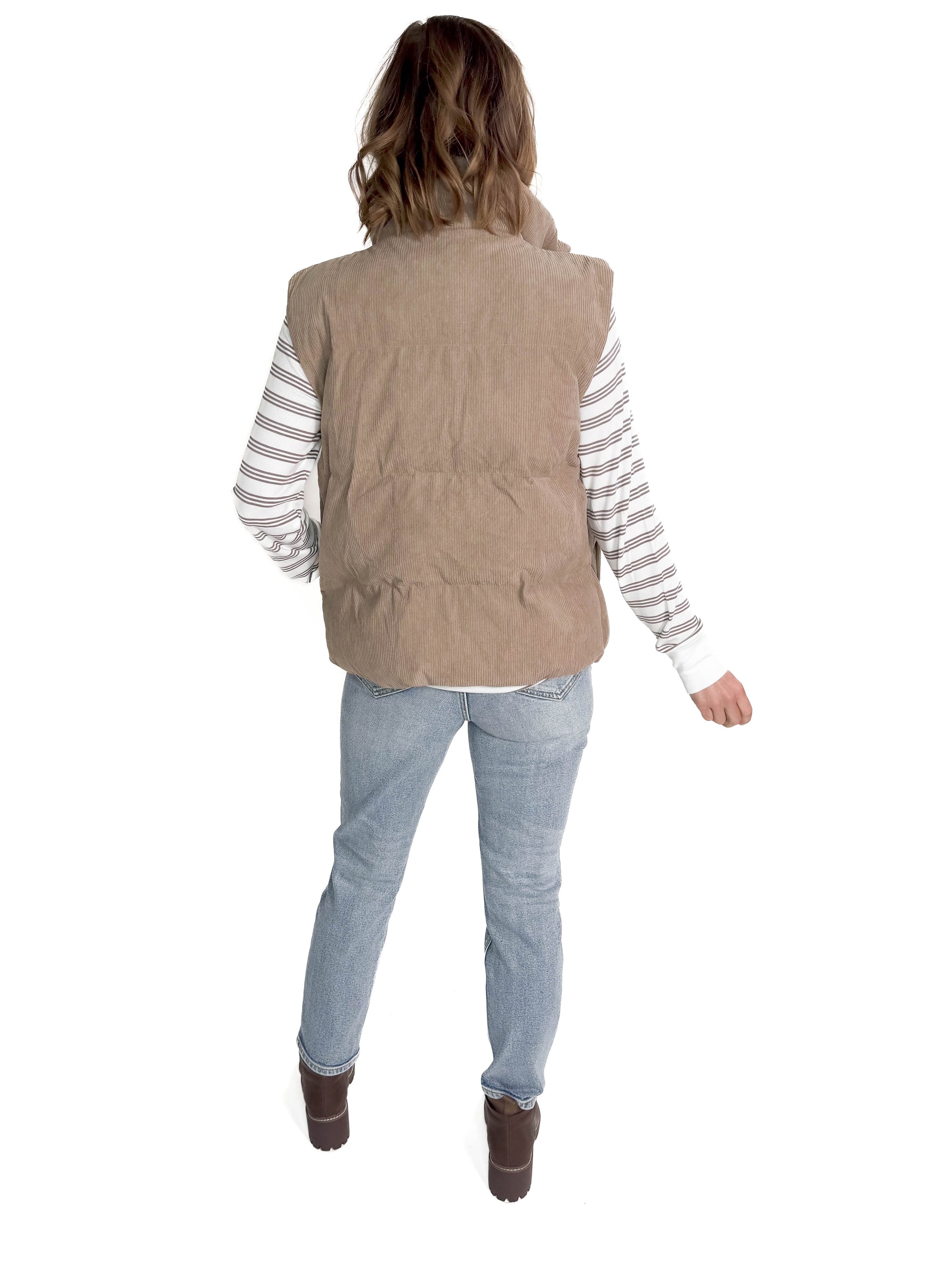 Wander Corded Vest- GREIGE