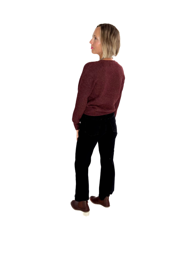 Deirdre Ultra Soft Wrap Sweater- WINE-FINAL SALE