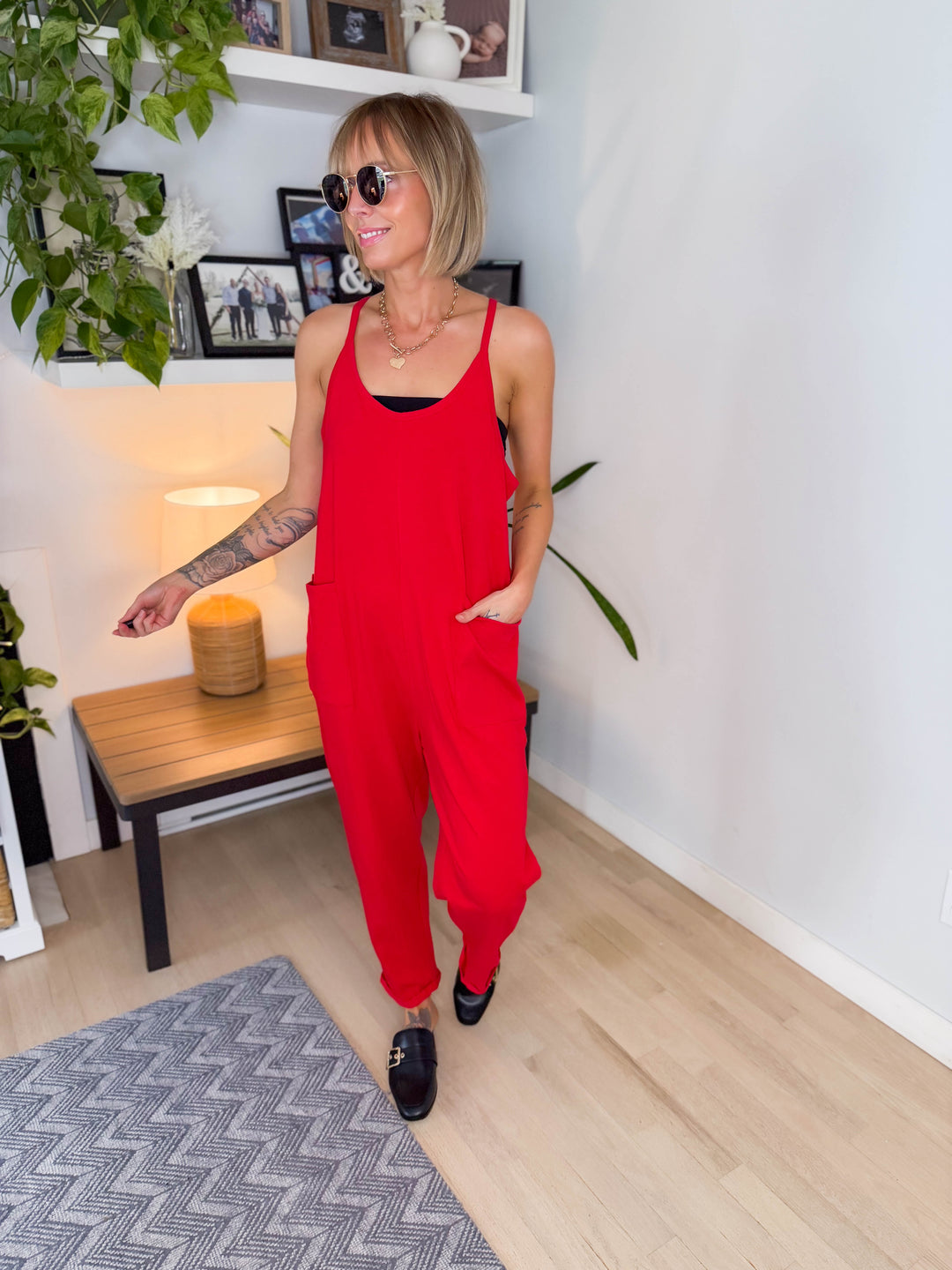 Luxe Lounge Jumpsuit- RUBY