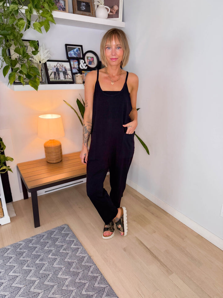 Luxe Lounge Jumpsuit- BLACK