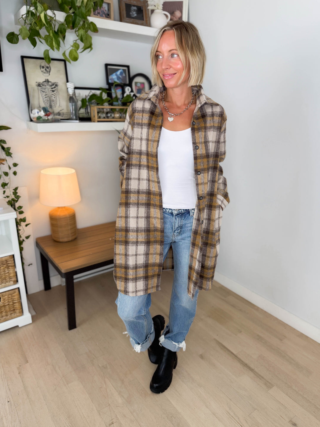 Renfrew Plaid Shacket- MOCHA