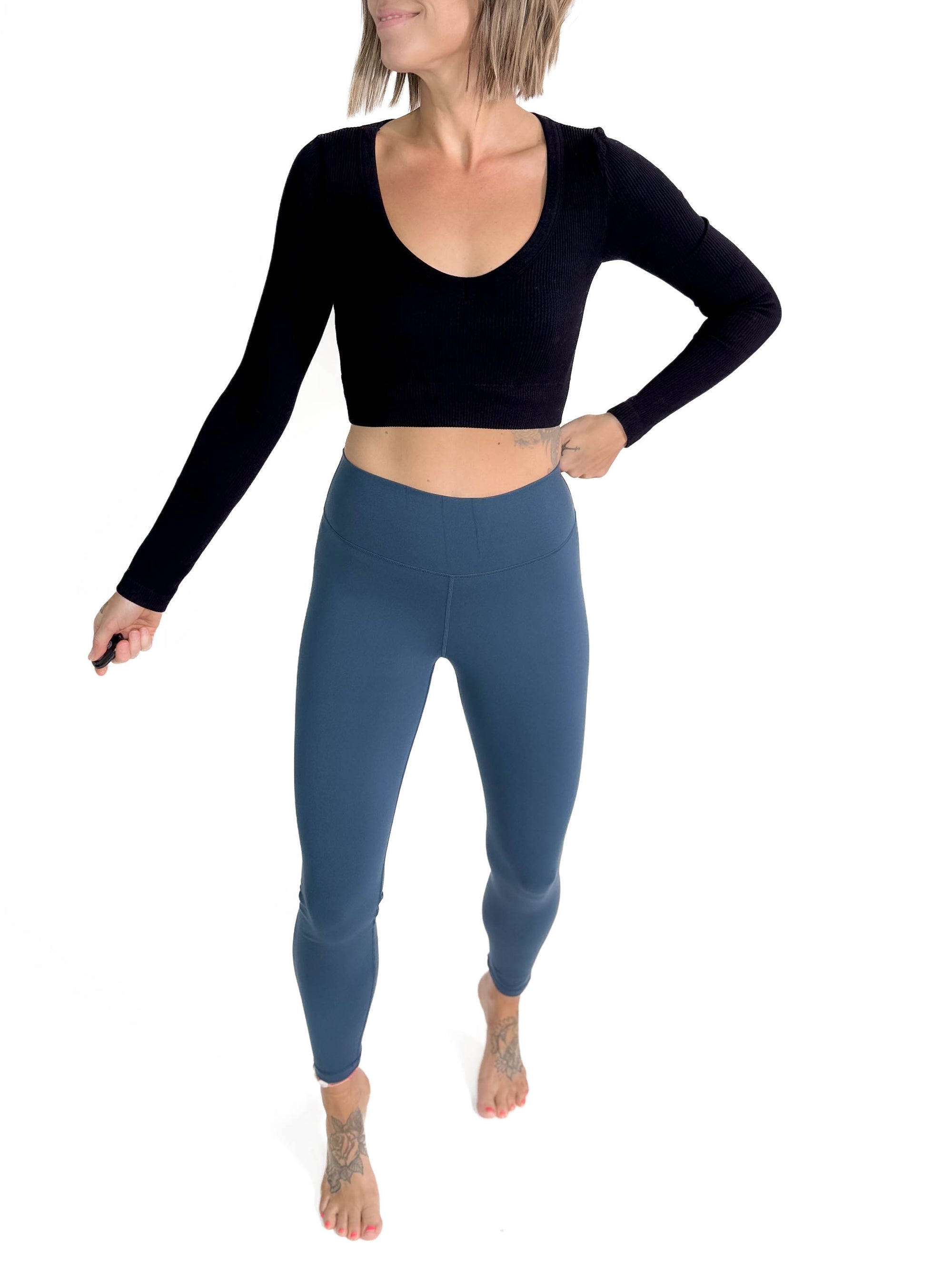 MONO B Tatum High Waist Legging- MIDNIGHT NAVY