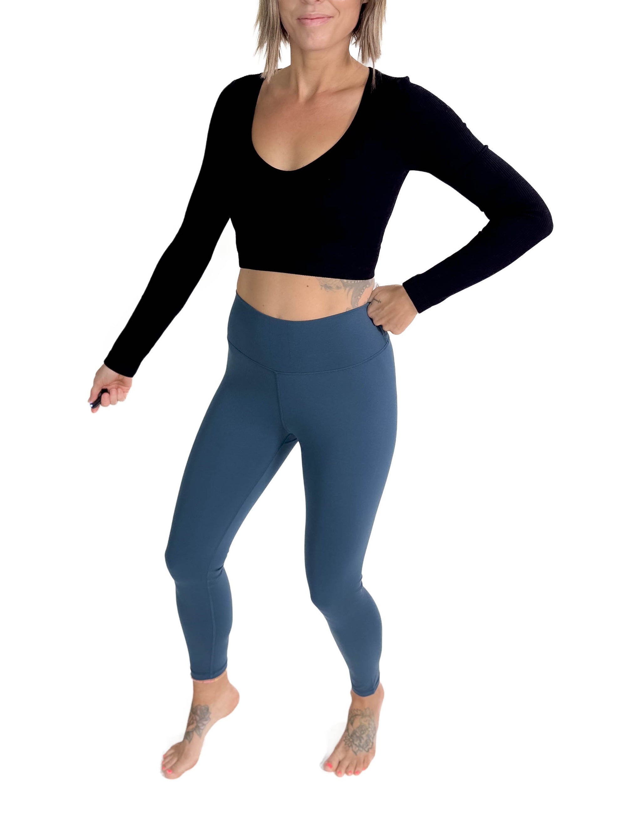 MONO B Tatum High Waist Legging- MIDNIGHT NAVY