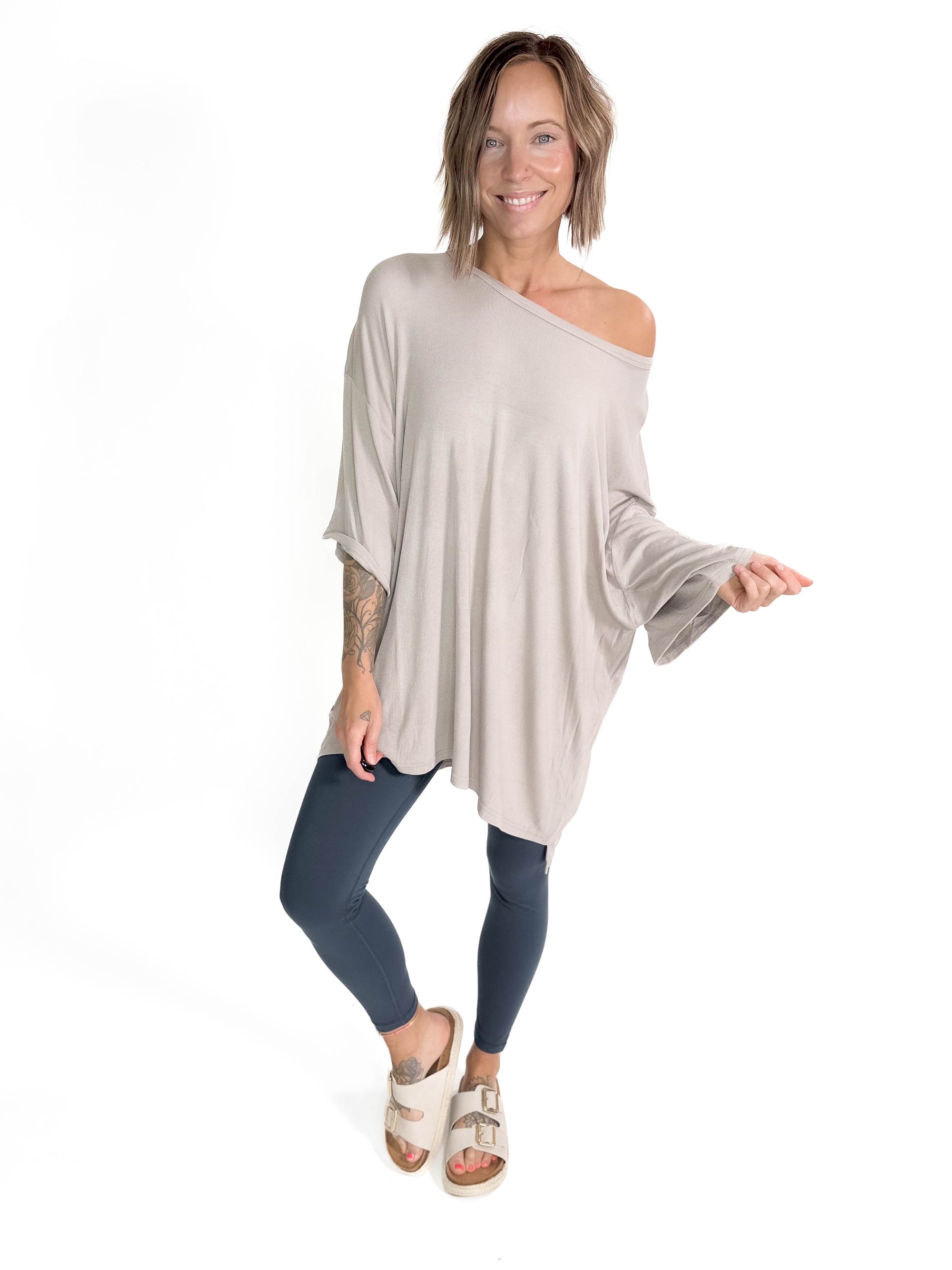 Hadley Ribbed Tunic- MOCHA