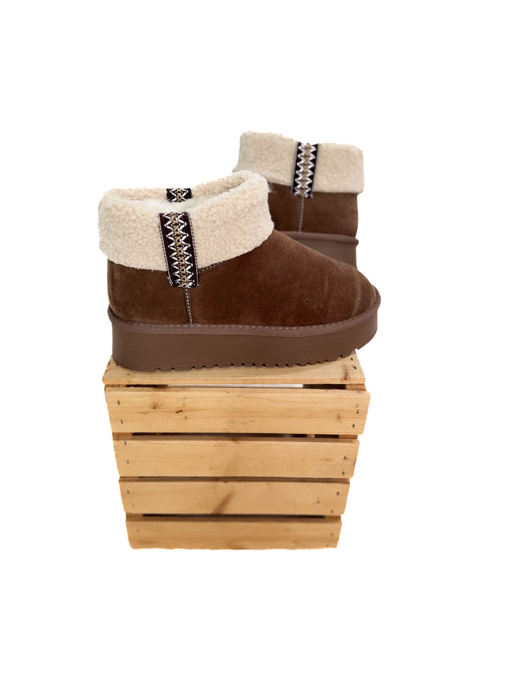 Robbie Platform Faux Fur Boot- MOCHA