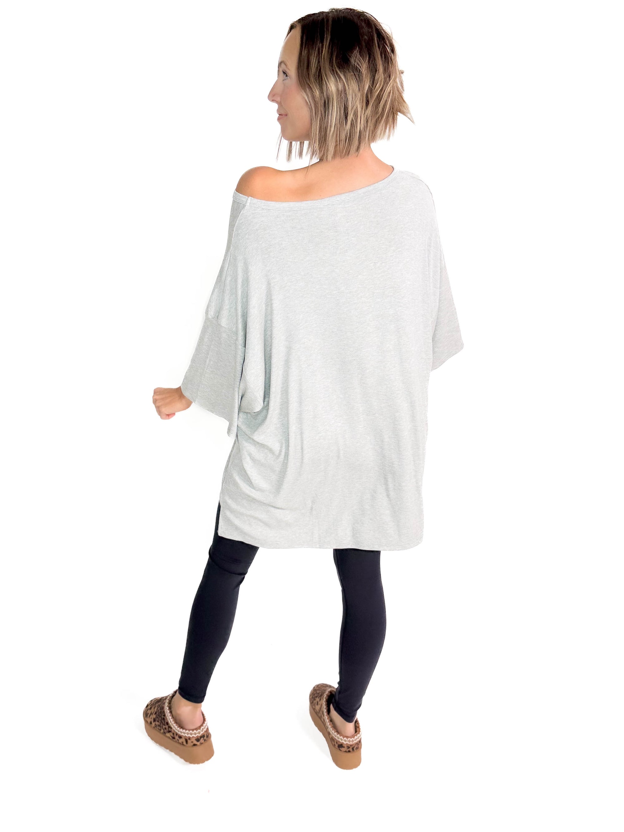 Hadley Ribbed Tunic- HTHR GREY