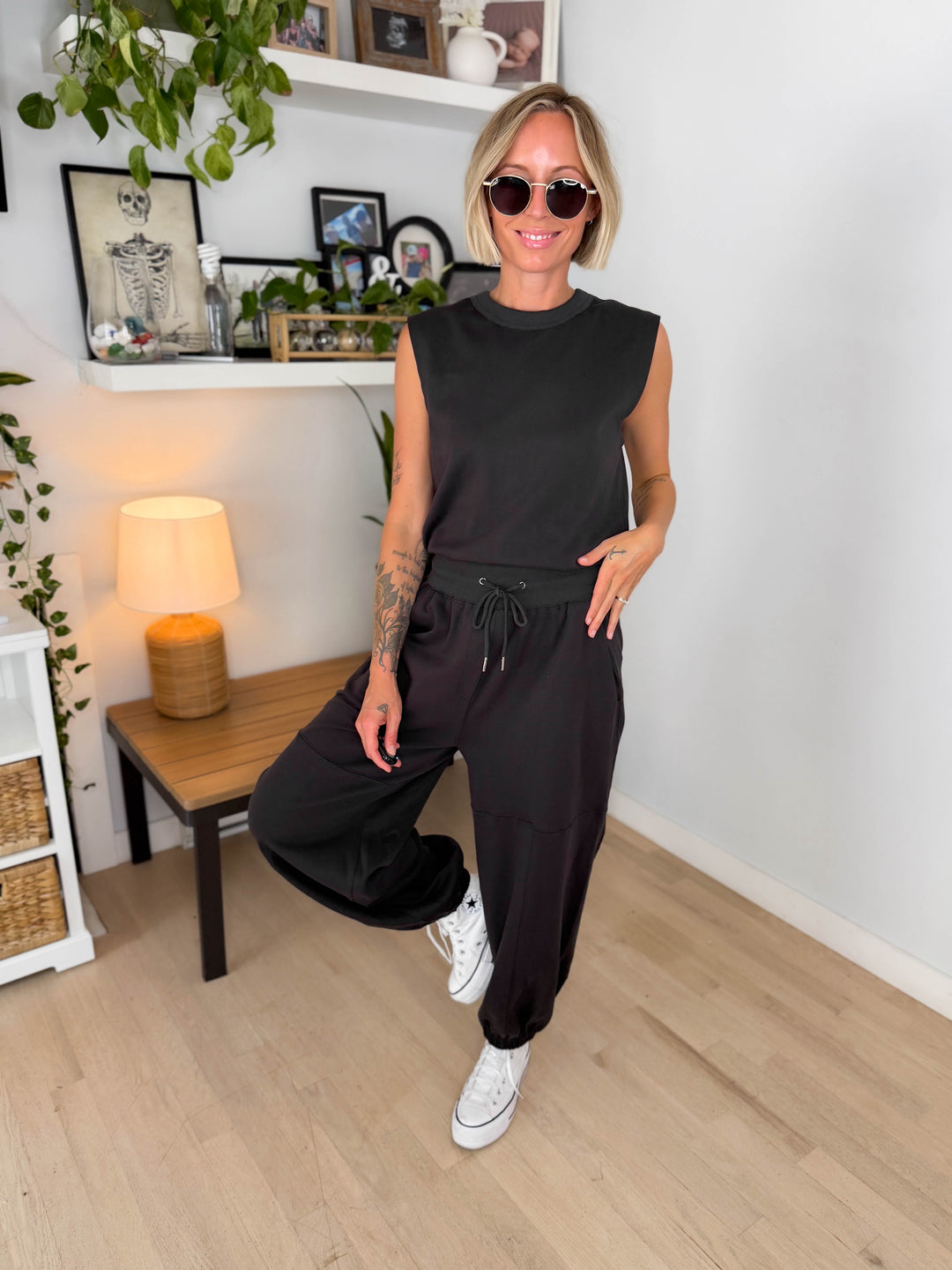 Overly Drawstring Barrel Jumpsuit- ASH