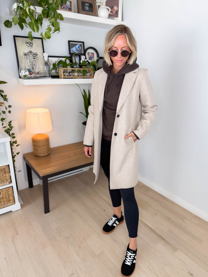 ONLY Carrie Long Coat- OATMEAL MELANGE