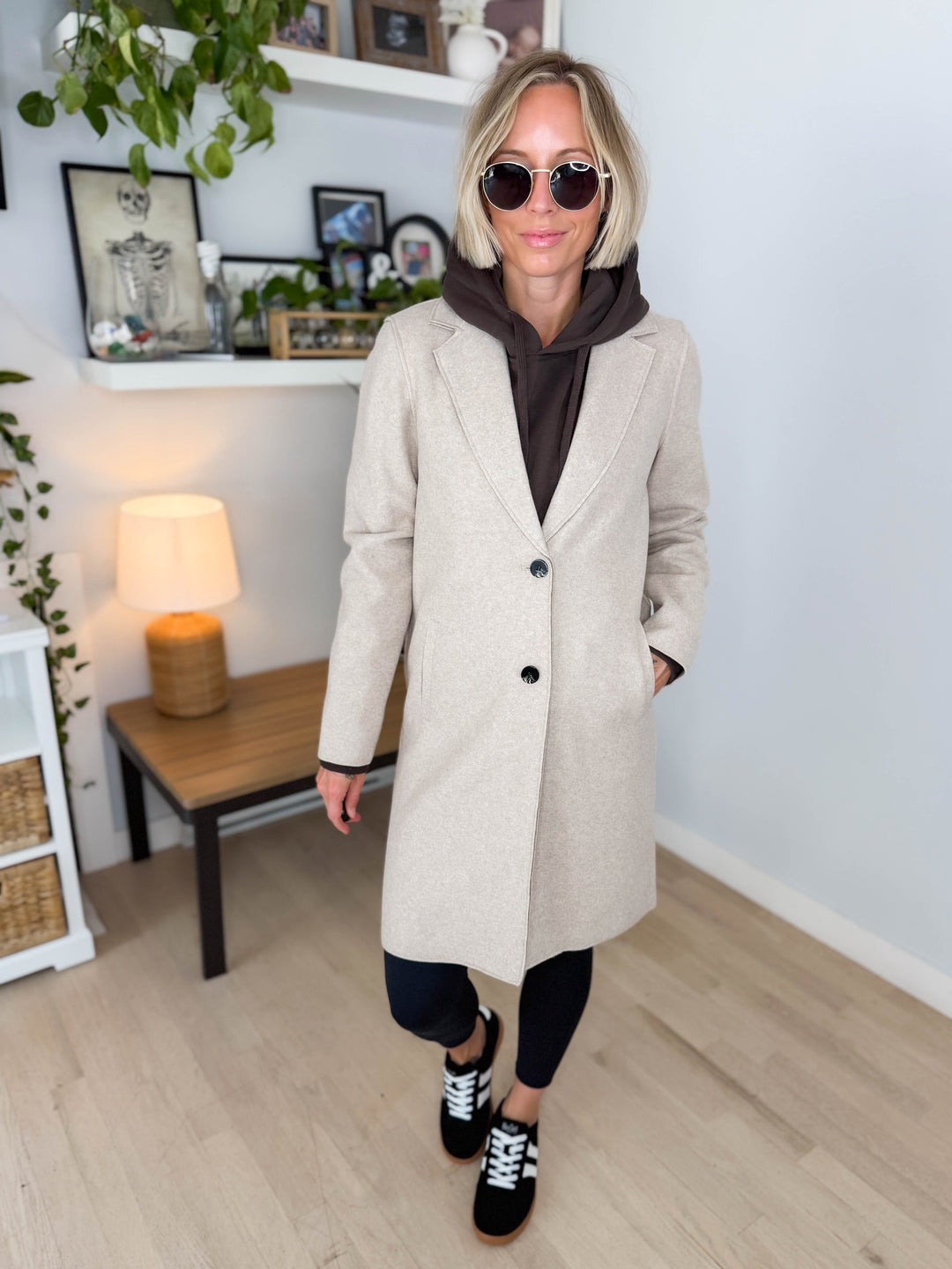 ONLY Carrie Long Coat- OATMEAL MELANGE