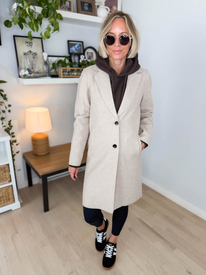 ONLY Carrie Long Coat- OATMEAL MELANGE