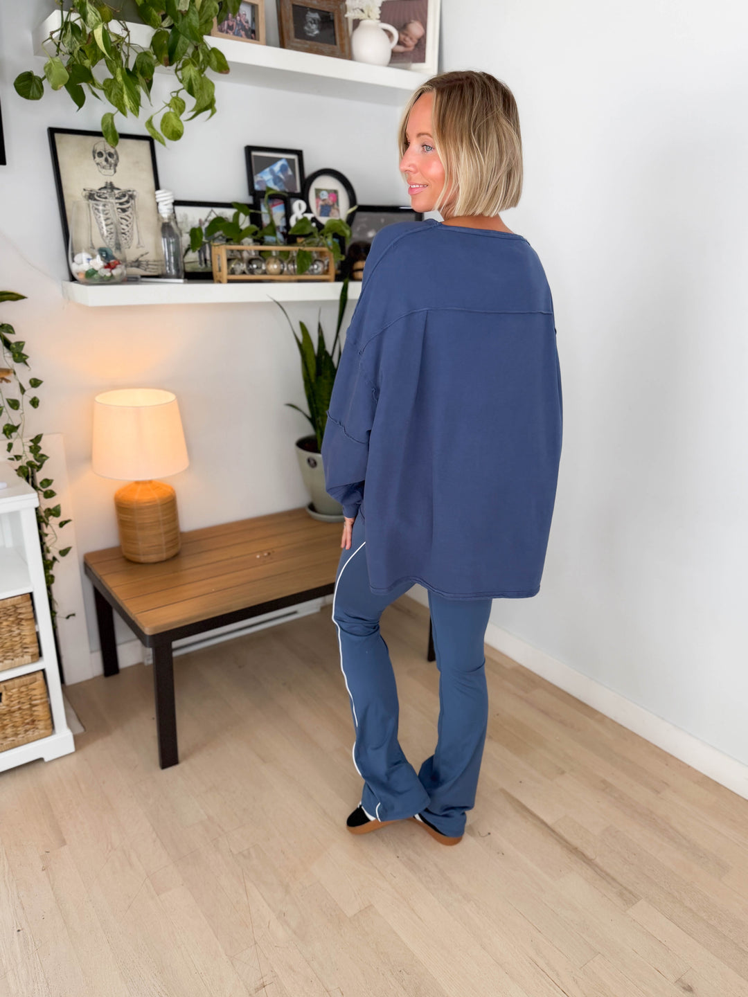 Mono B Jacey Classic Cotton Pullover- OCEAN