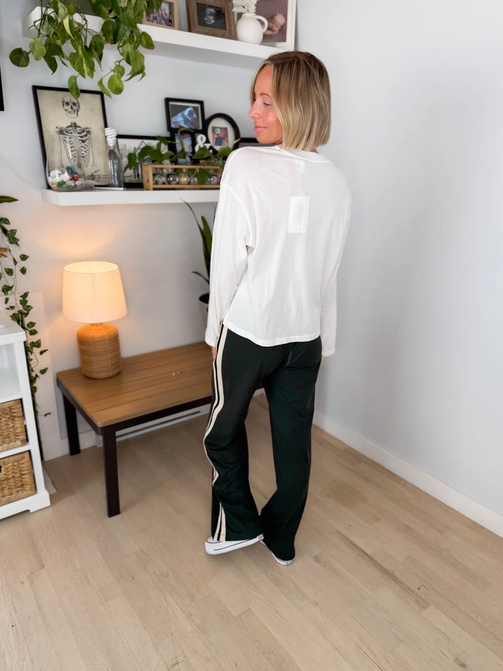 Only Happy Organic Cotton Long Sleeve Tee- CLOUD DANCER