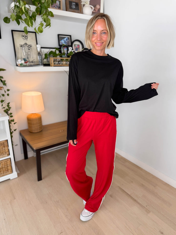 Only Happy Organic Cotton Long Sleeve Tee- BLACK