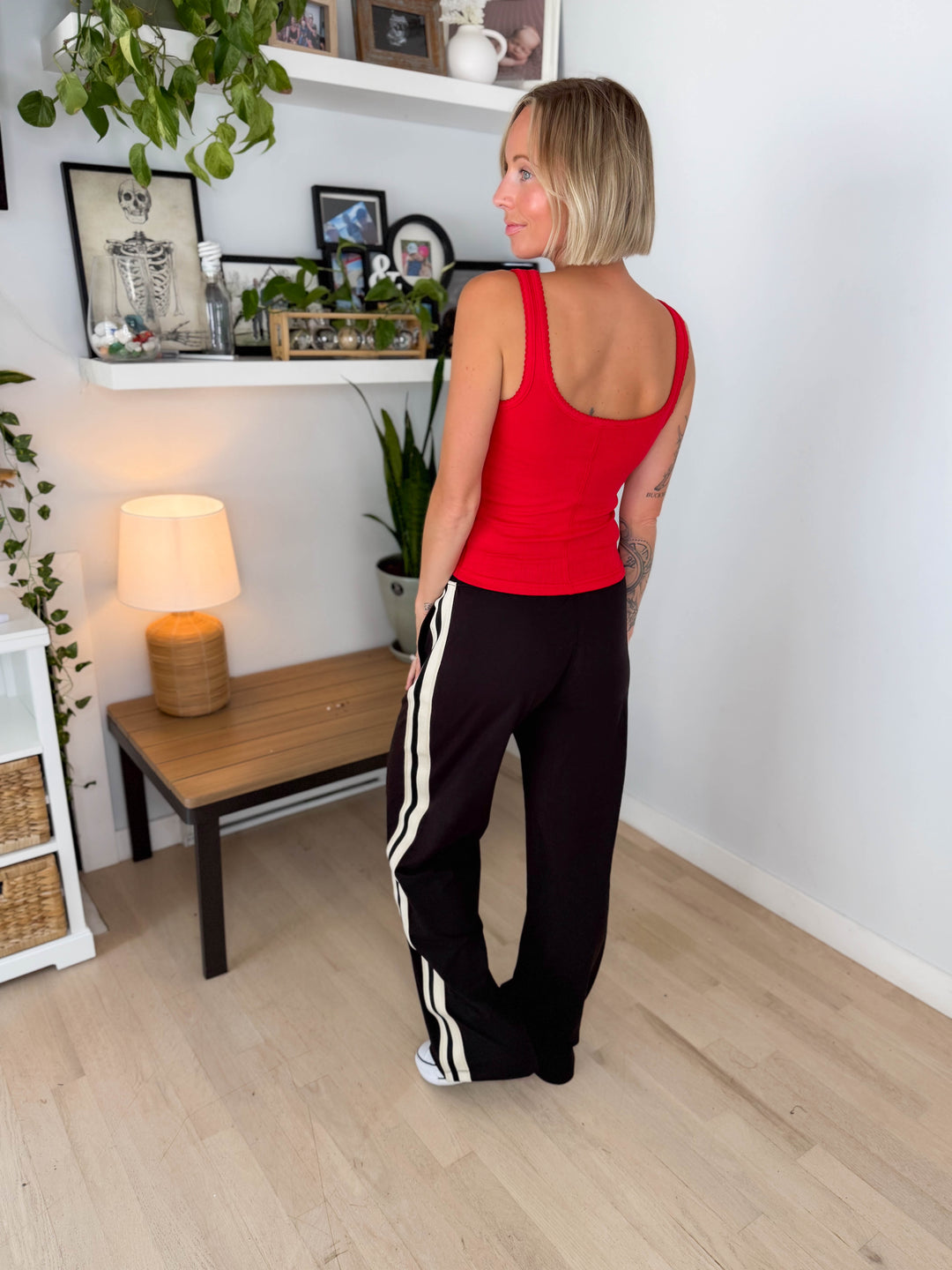 Cadence Butter Side Stripe Pant- BLACK