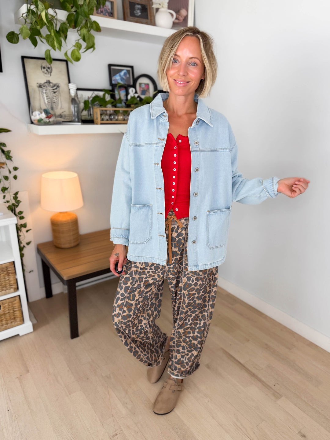 Grace Denim Button Up Jacket- LIGHT WASH