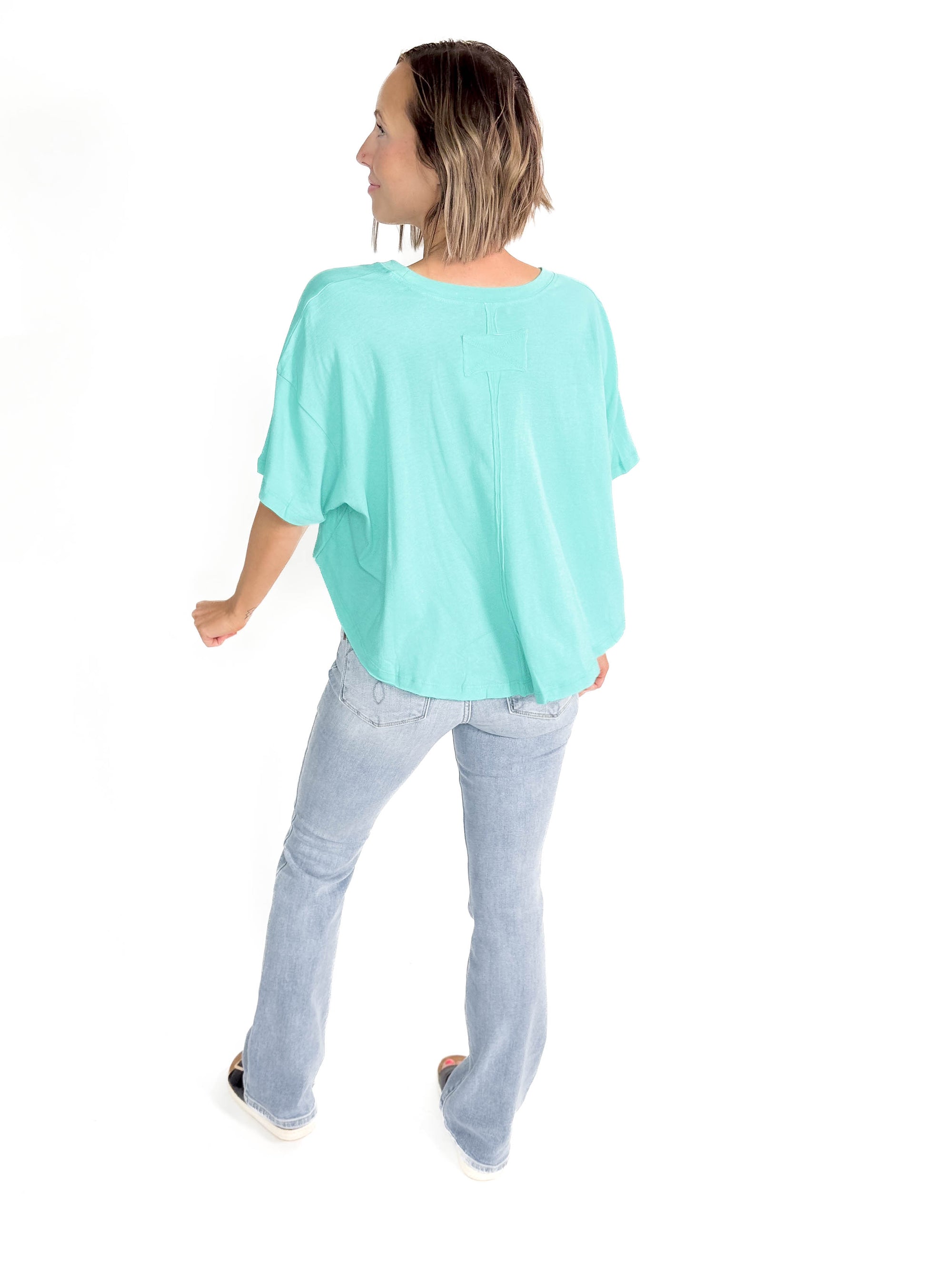 Classic Cotton Round Neck Top- MINT