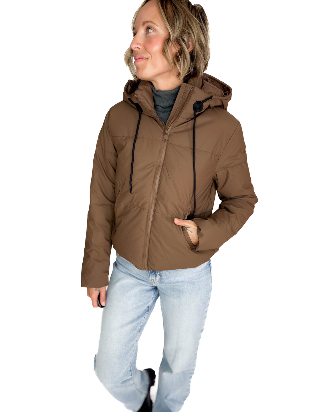 Johnstone Coated Jacket- CHOCOLATE