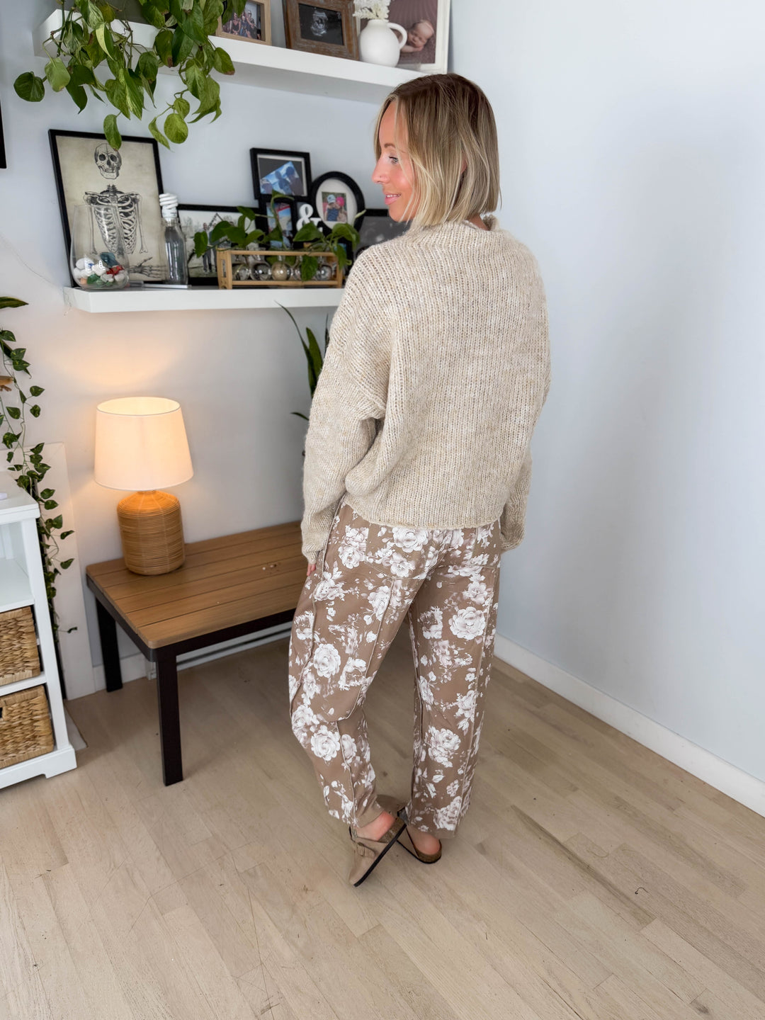 Tabby Mock Neck Oversized Sweater- NATURAL