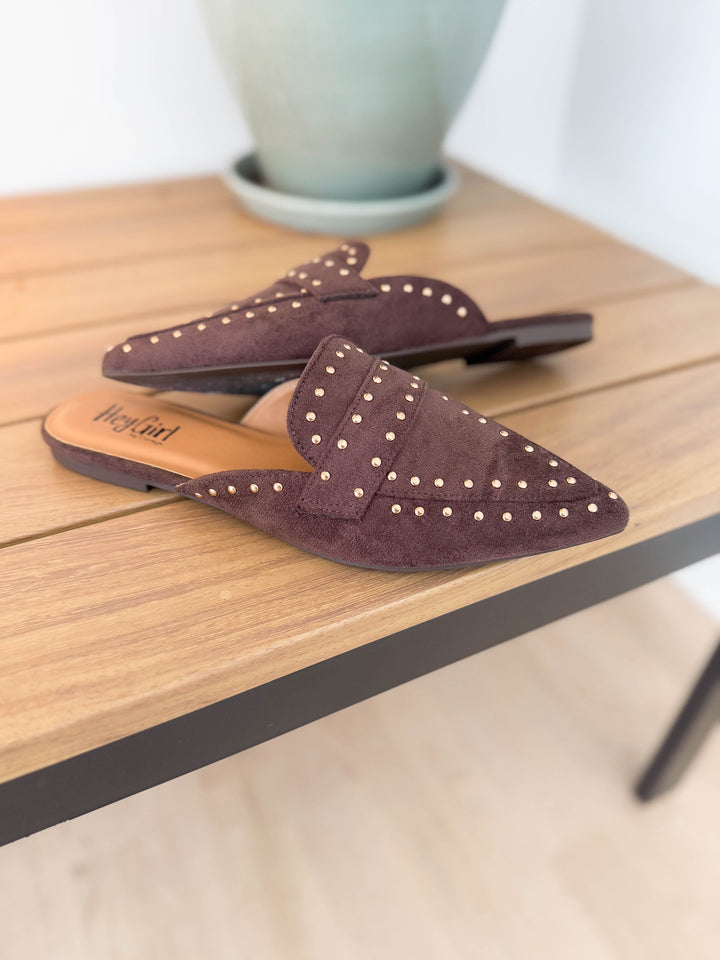 CORKYS Mischief Comfort Sole Slip On Mule- CHOCOLATE