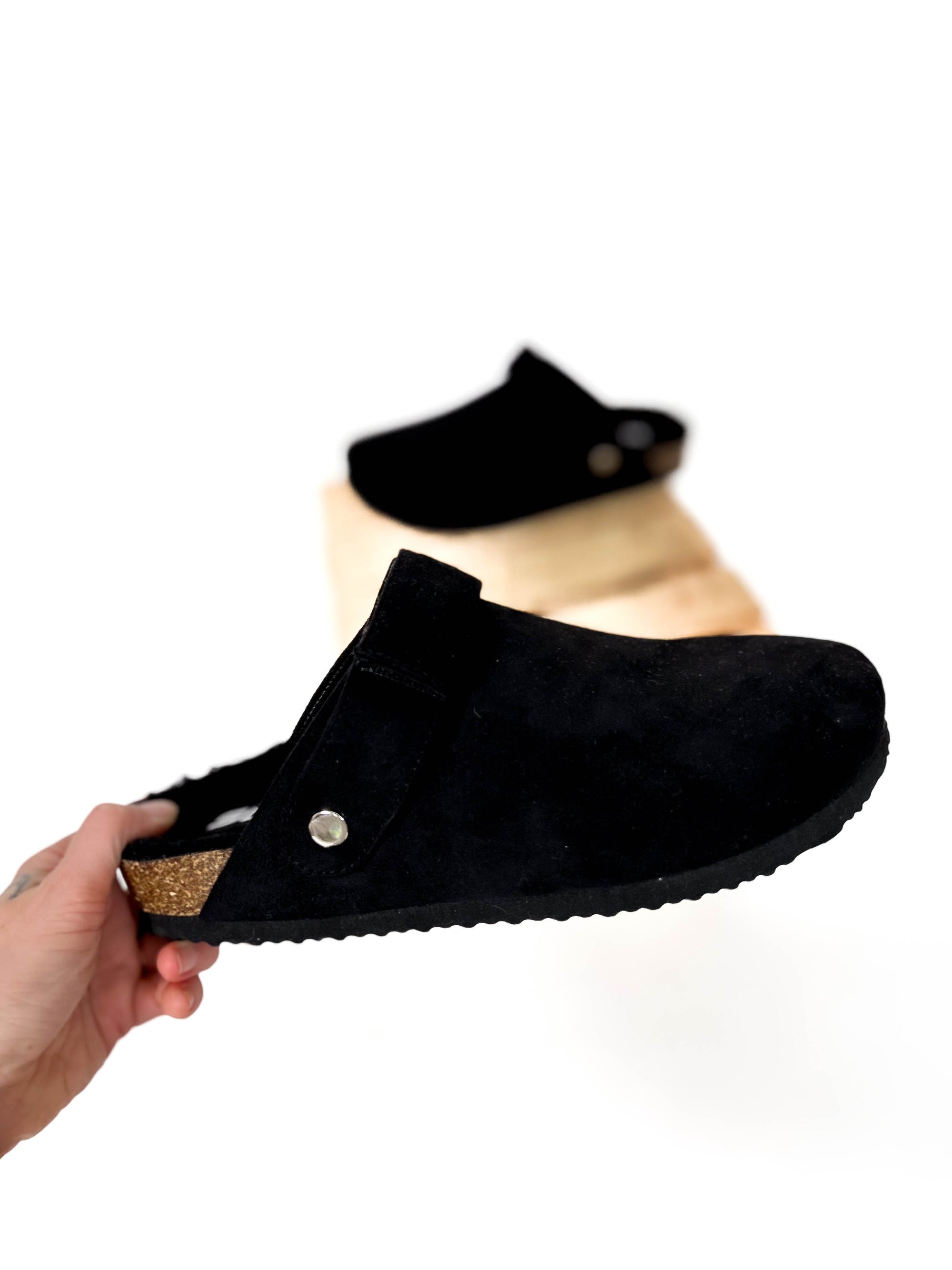 Santo Sherpa Lined Slip On Clog- BLACK