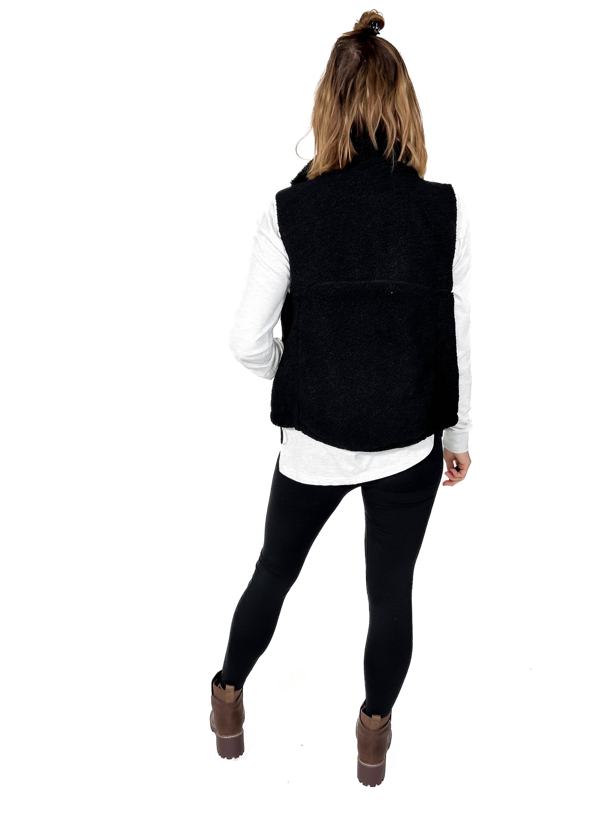 Tyson Sherpa Reversible Vest- BLACK